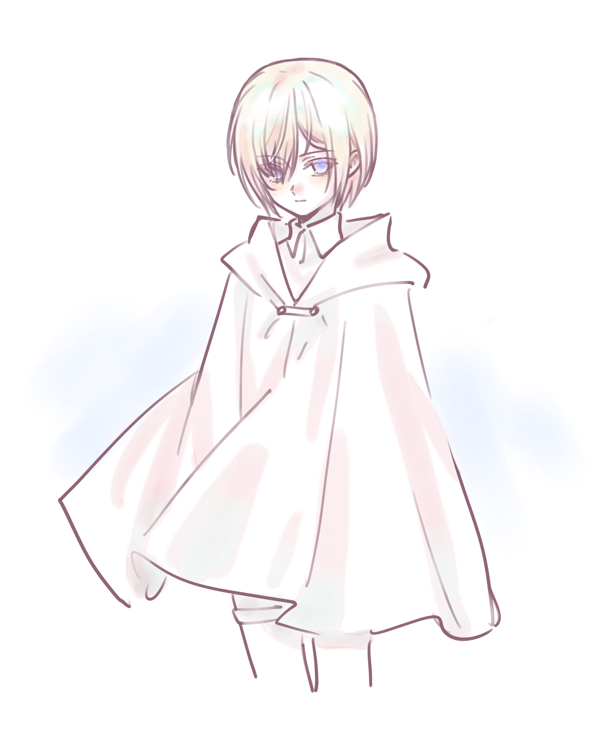 Louie wearing a cape.