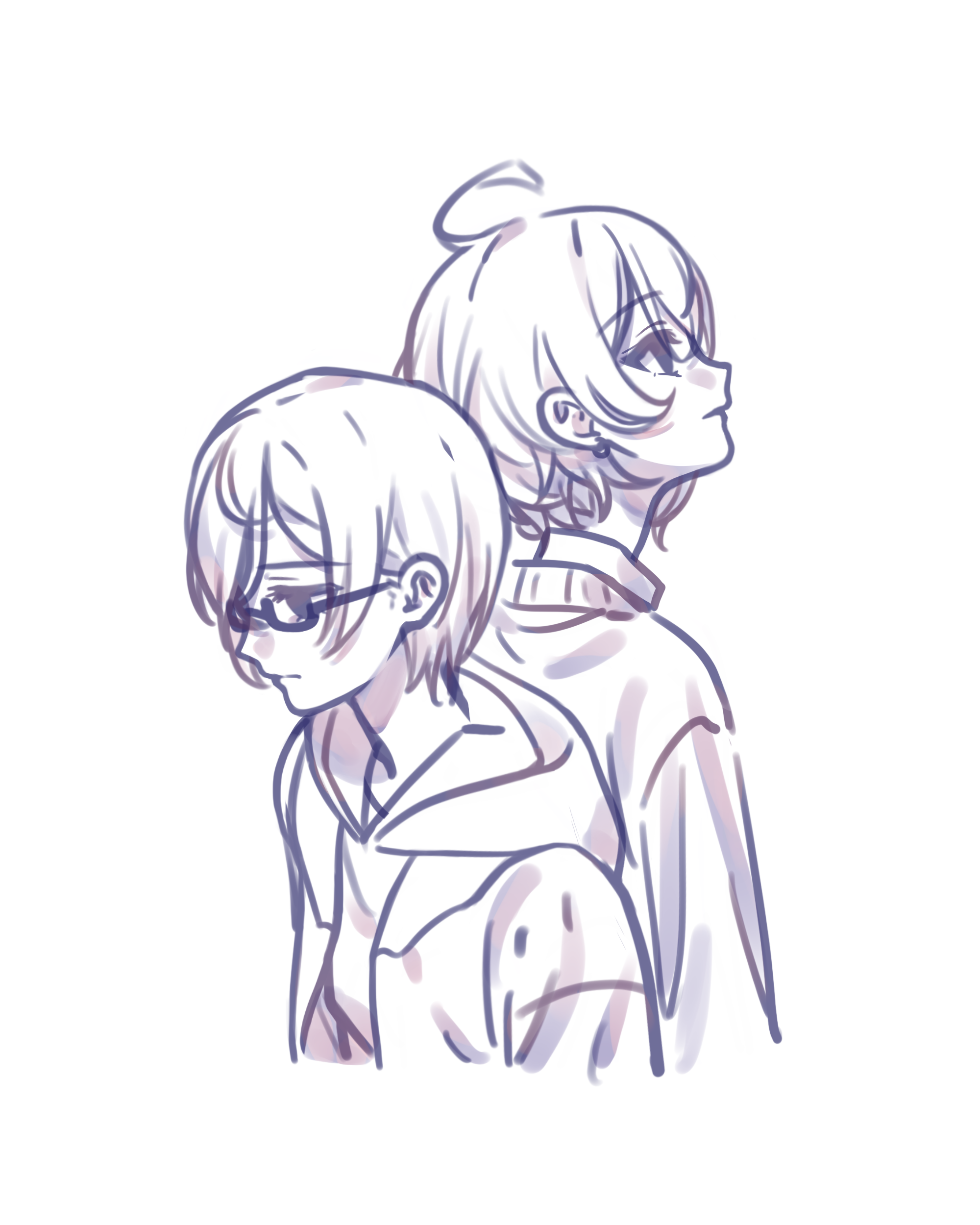 Siblings back to back